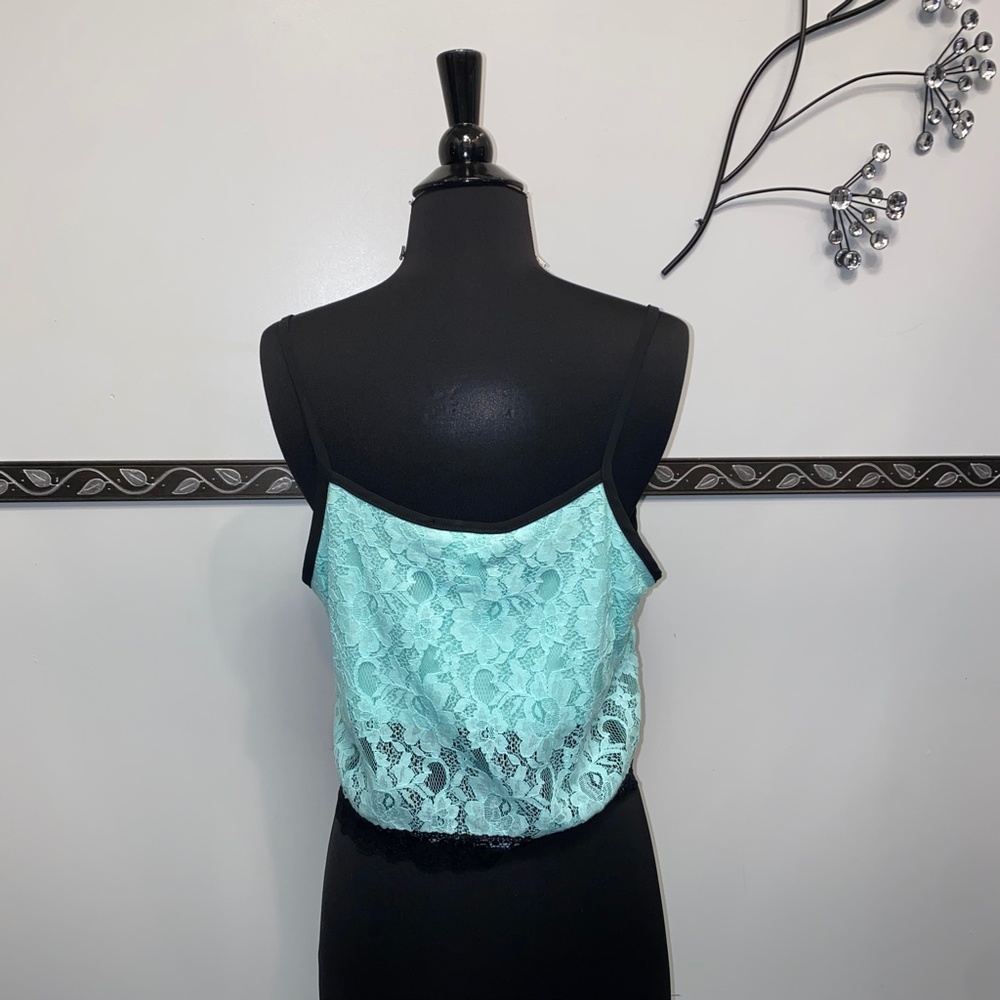 Mint & Black Lace Tank Top - Picture 4 of 4